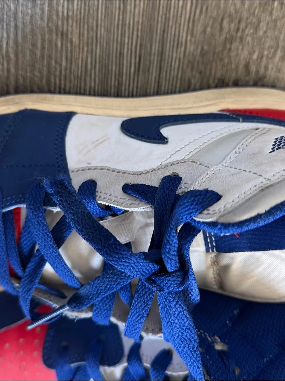 Nike Kids High-Top Sneakers in Blue, Red & White